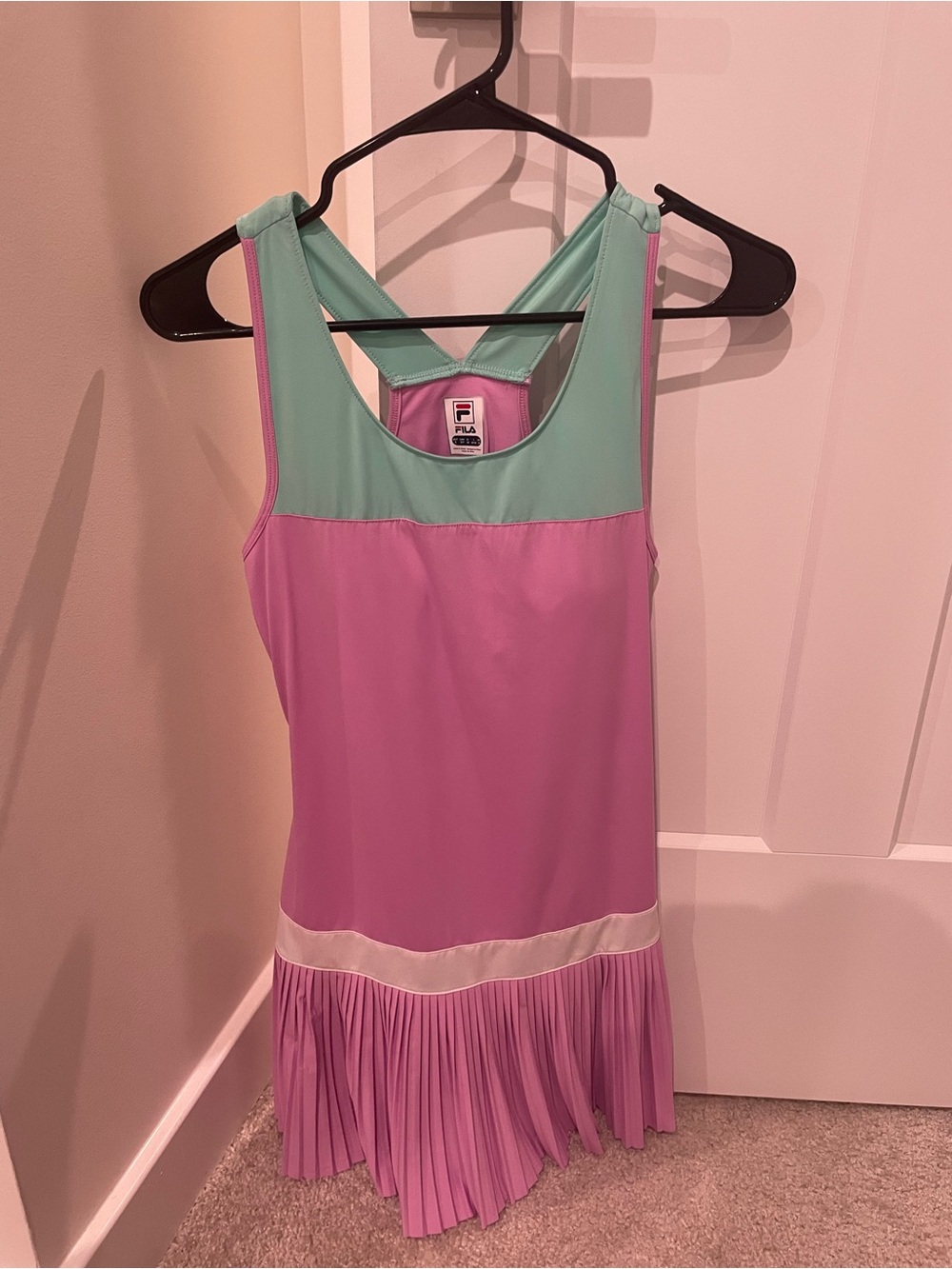 Fila One-Piece Swim Suit in Mint Green and Pink